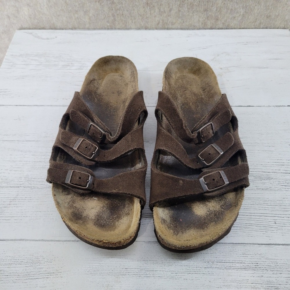 Birkenstock Florida Soft Sandals Womens EUR 38 US 7-7.5 Brown Suede Leather